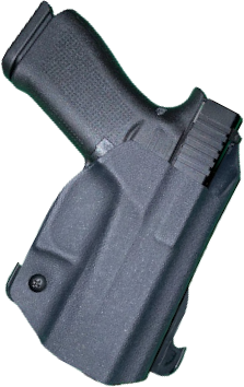 frontside of kydex paddle holster